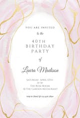 Falling Gold Confetti - Birthday Invitation